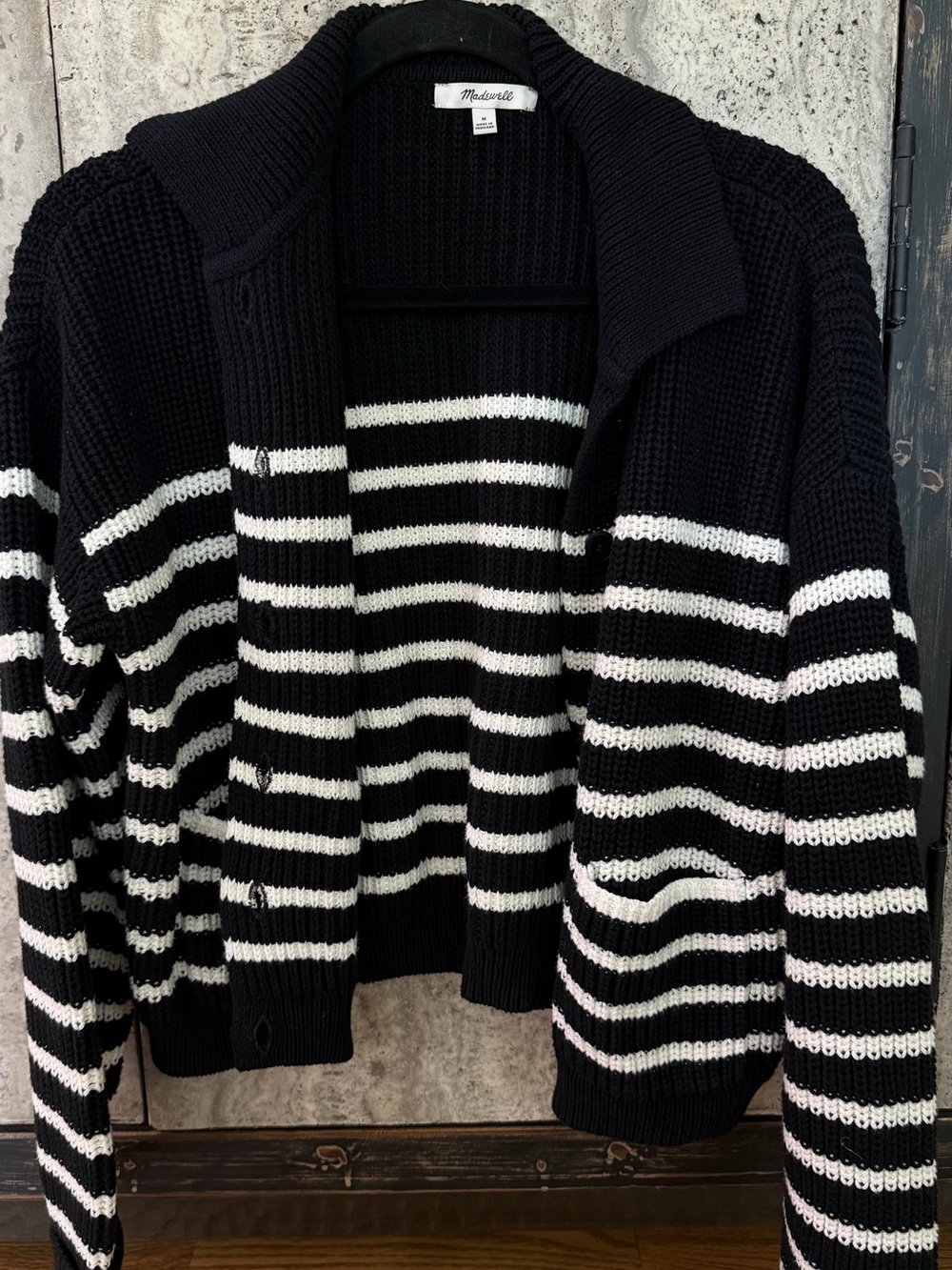 Madewell Navy Ribbed Knit Cardigan